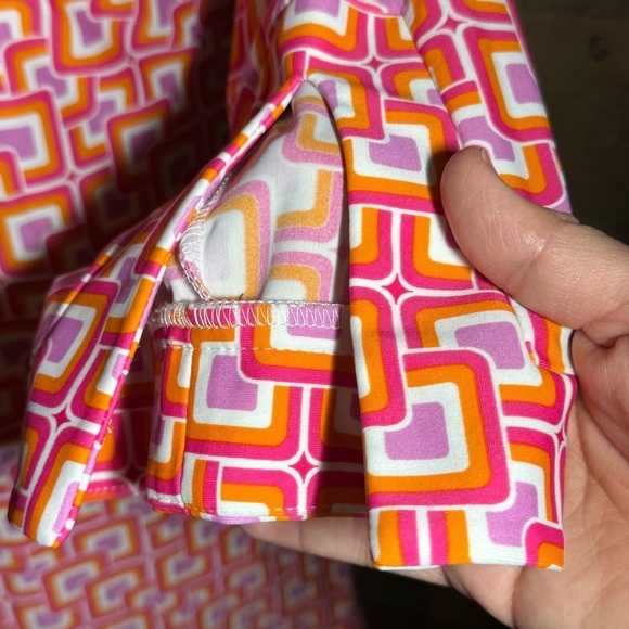 Jude Connally Megan Pink/Orange Geometric Print Tunic Dress size Small - Picture 6 of 9